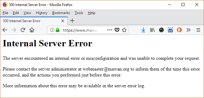 Internal error encountered. Zimbra Internal Server Error the Server has encountered an Internal Error..